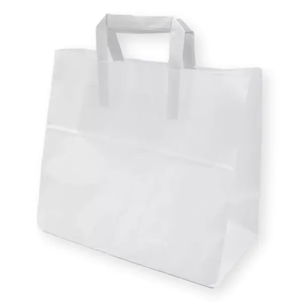 Papier-Tragetaschen, Kraftpapier, Innenhenkel, 32+18x26cm, 80g/m², weiß