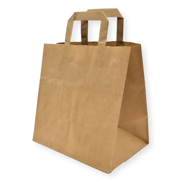 Papier-Tragetaschen, Kraftpapier, Innenhenkel, 26+17x26cm, 70g/m², braun