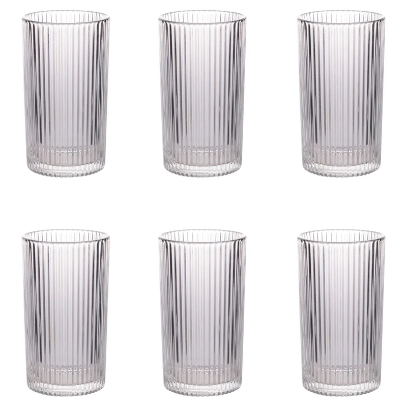 Villa d'Este Home Wassergläser Cylinder - Transparent - 405 ml - 6 Stück
