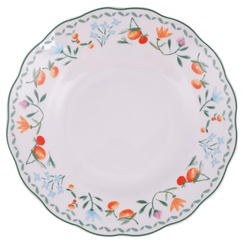 Villa d'Este Home Geschirrset Cherry Flowers Baita 18-teilig / 6 Personen - 6 Speiseteller, 6 Frühstücksteller und 6 Suppenteller
