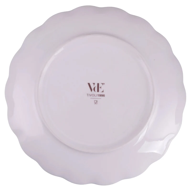Villa d'Este Home Geschirrset Cherry Flowers Baita 18-teilig / 6 Personen - 6 Speiseteller, 6 Frühstücksteller und 6 Suppenteller