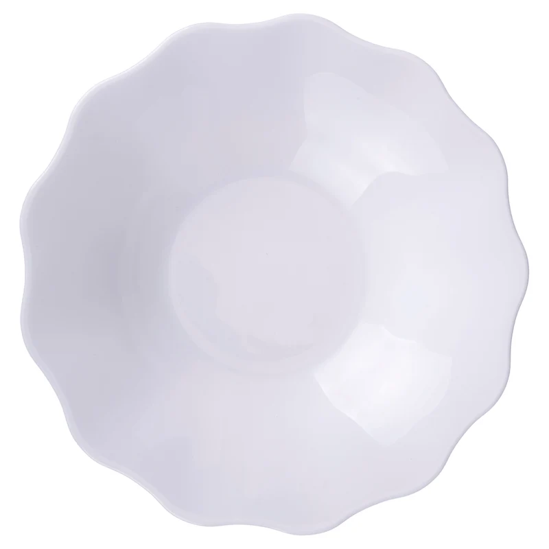 Villa d'Este Home Geschirrset Scallop Weiß Opalglas 18-teilig / 6 Personen - 6 Speiseteller, 6 Frühstücksteller und 6 Suppenteller