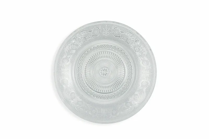 Villa d'Este Home Geschirrset Imperial Glas 18-teilig / 6 Personen - 6 Speiseteller, 6 Frühstücksteller und 6 Suppenteller