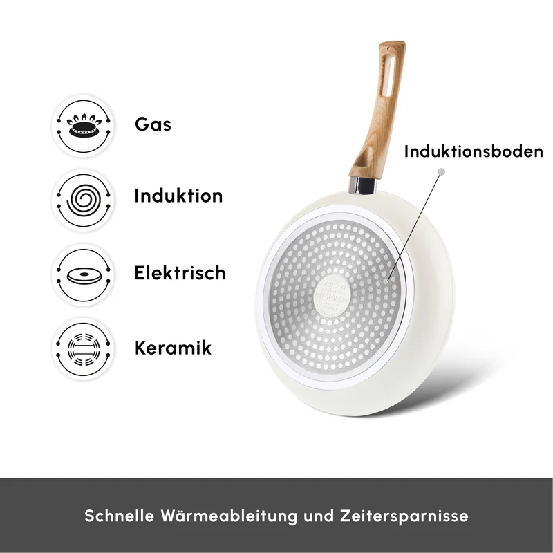 Karaca Swiss Crystal 15-teiliges Kochtopfset Creamy