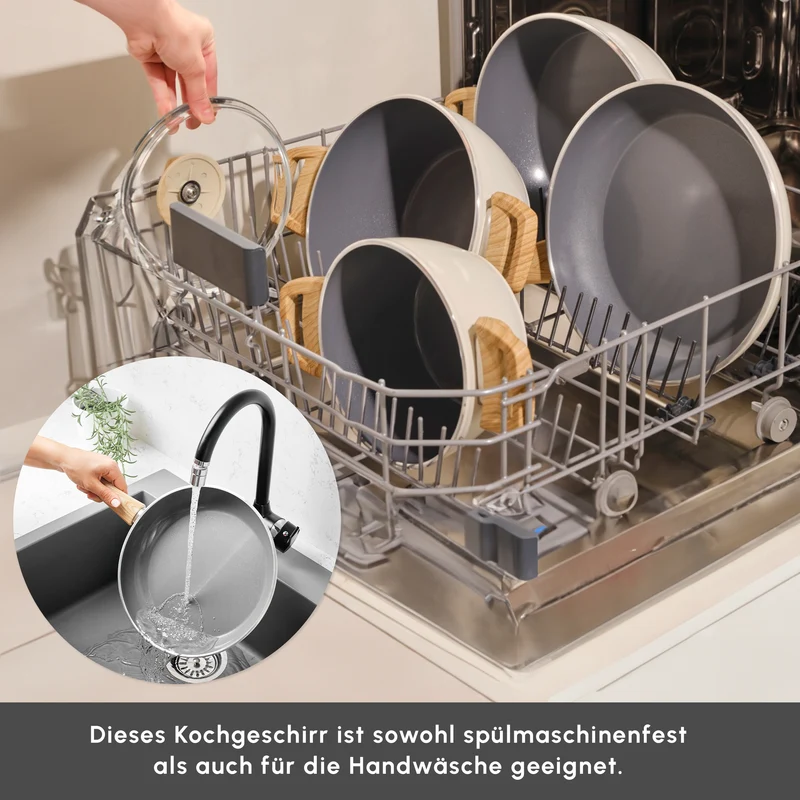 Karaca Swiss Crystal 15-teiliges Kochtopfset Creamy