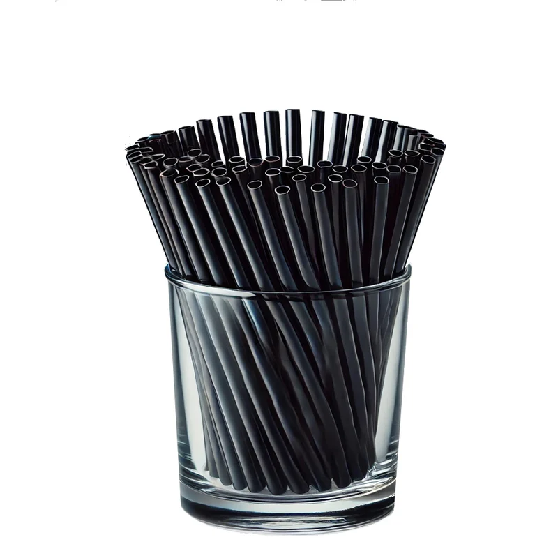 7.000x schwarze Aperol Plastik-Mehrweg-Trinkhalme 150 x 7mm Ø