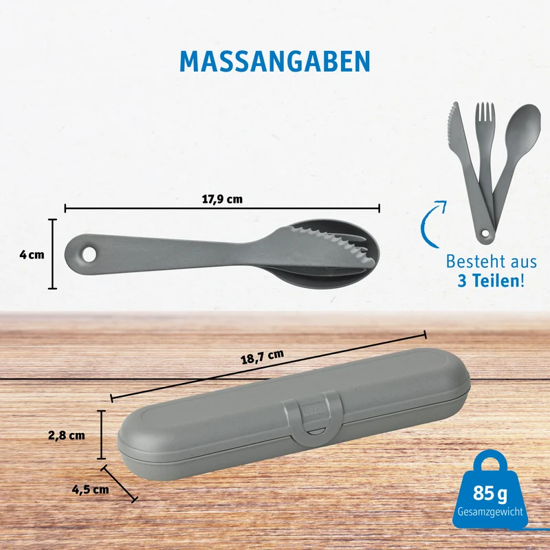 Besteck Etui + Besteckset 3 teilig TWIST READY