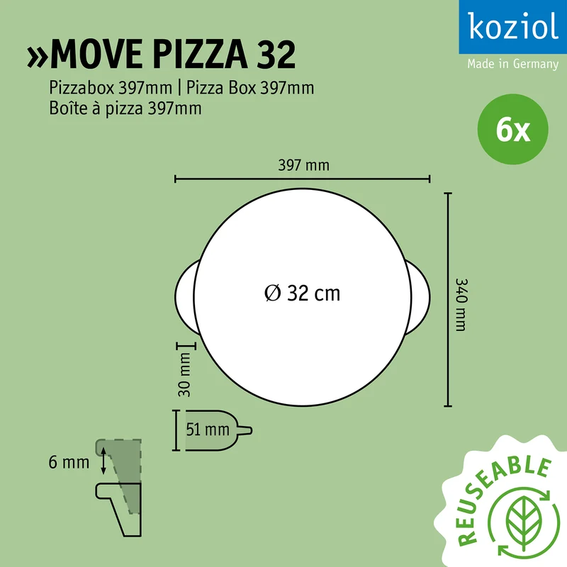 Pizzabox MOVE PIZZA 32 35er-Set