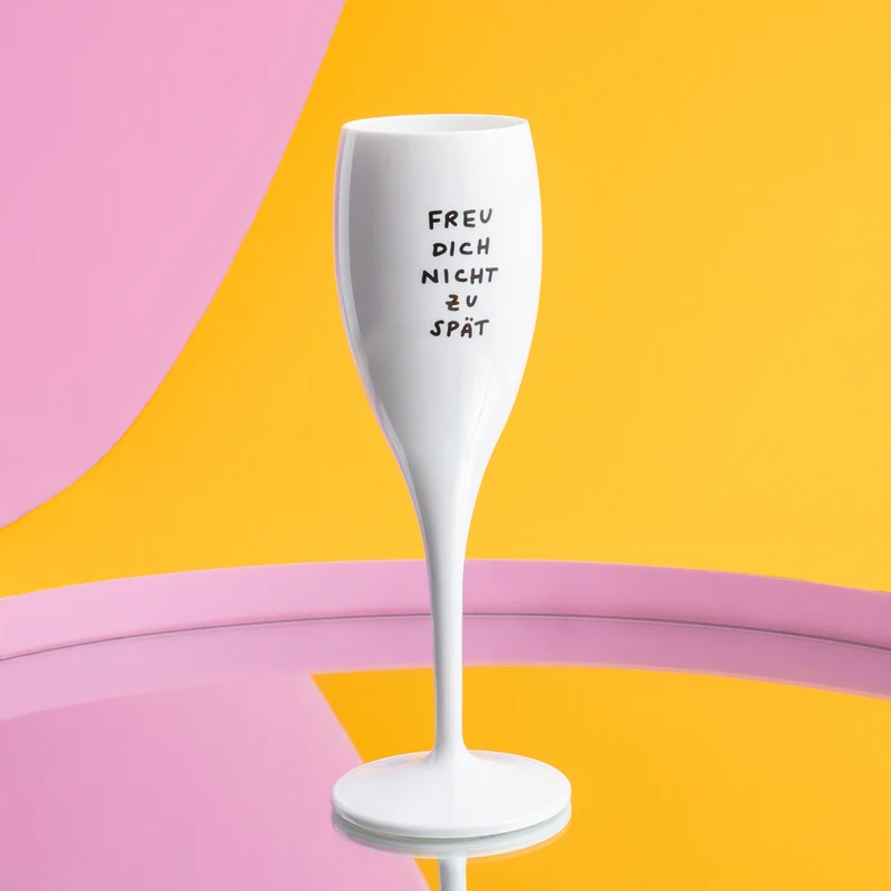 Glas mit Druck CHEERS No. 1 FREU DICH NICHT ZU SPÄT