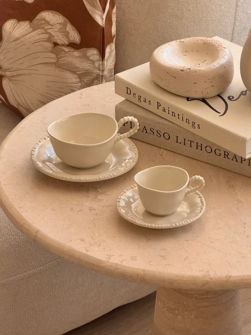 Pearl Beige Mokkatassen Set