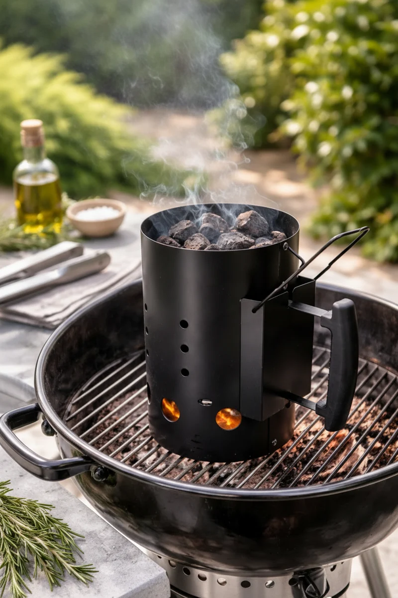 Cookinglife Brikettenstarter BBQ Starter Set - Mit 3kg Kokosbriketten & Handschuhen