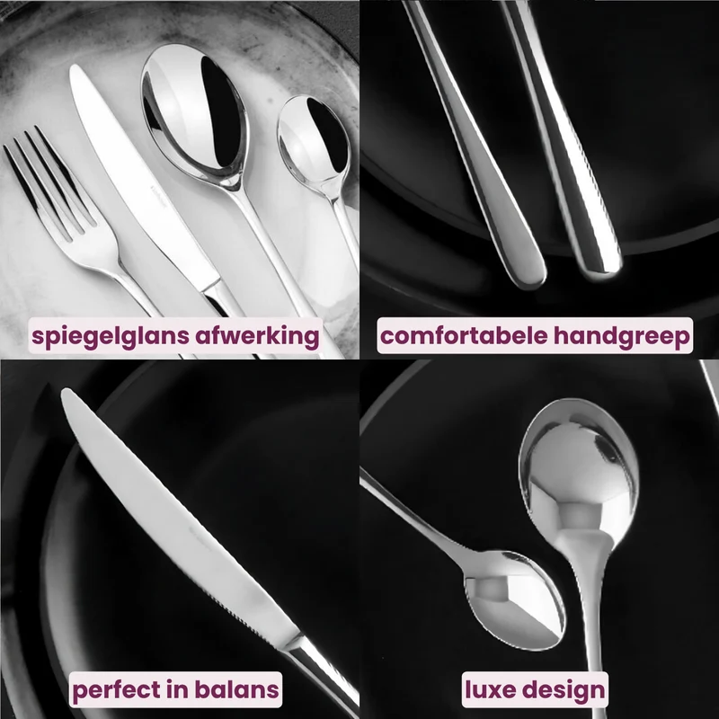 Sambonet Besteckset Taste - Schwarz - 36-teilig / 6 Personen