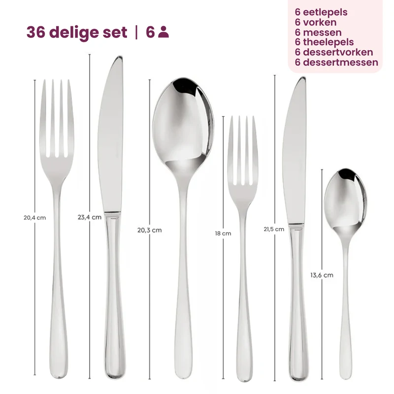Sambonet Besteckset Taste - Schwarz - 36-teilig / 6 Personen