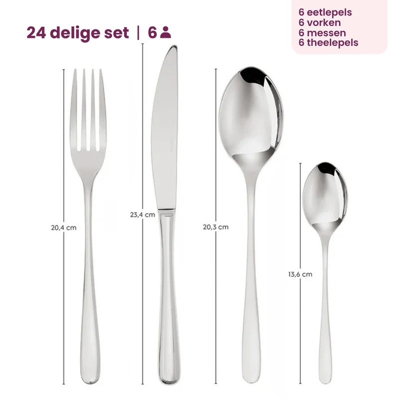 Sambonet Besteckset Taste - Schwarz - 24-teilig / 6 Personen