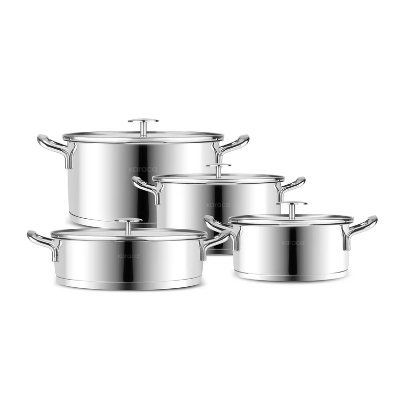 Karaca Vapor 8-teiliges Edelstahl-Topfset mit Sieb
