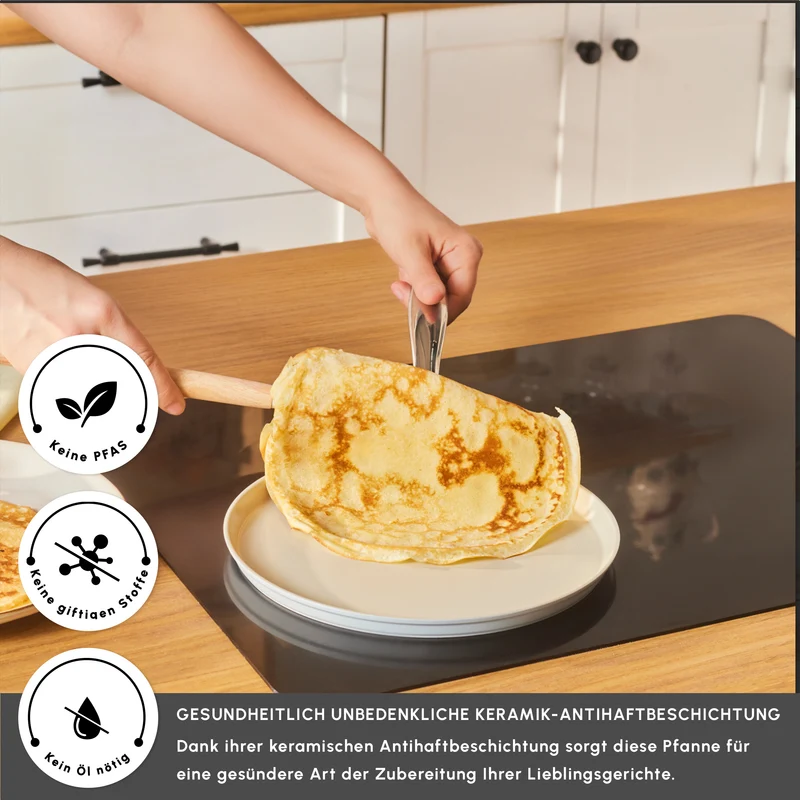 Karaca Swiss Crystal Almond Cream Pfannkuchen Pfanne 25 Cm