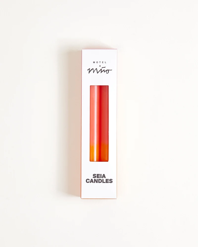 Seia Stabkerze 2er-Set orange rosa