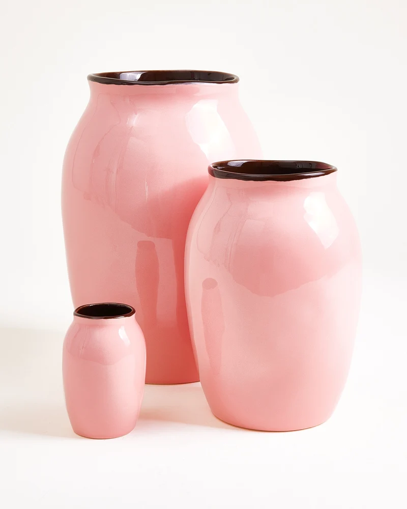 Sombra Vase L rosa braun