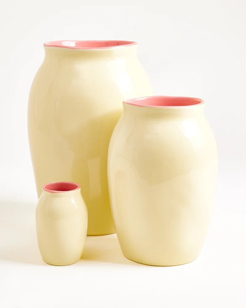Sombra Vase M gelb rosa