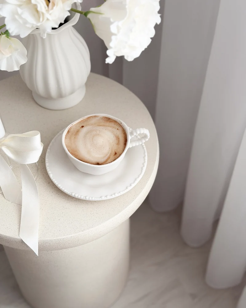 Pearl White Kaffeetassen Set