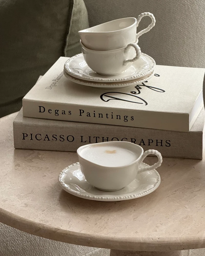 Pearl White Kaffeetassen Set