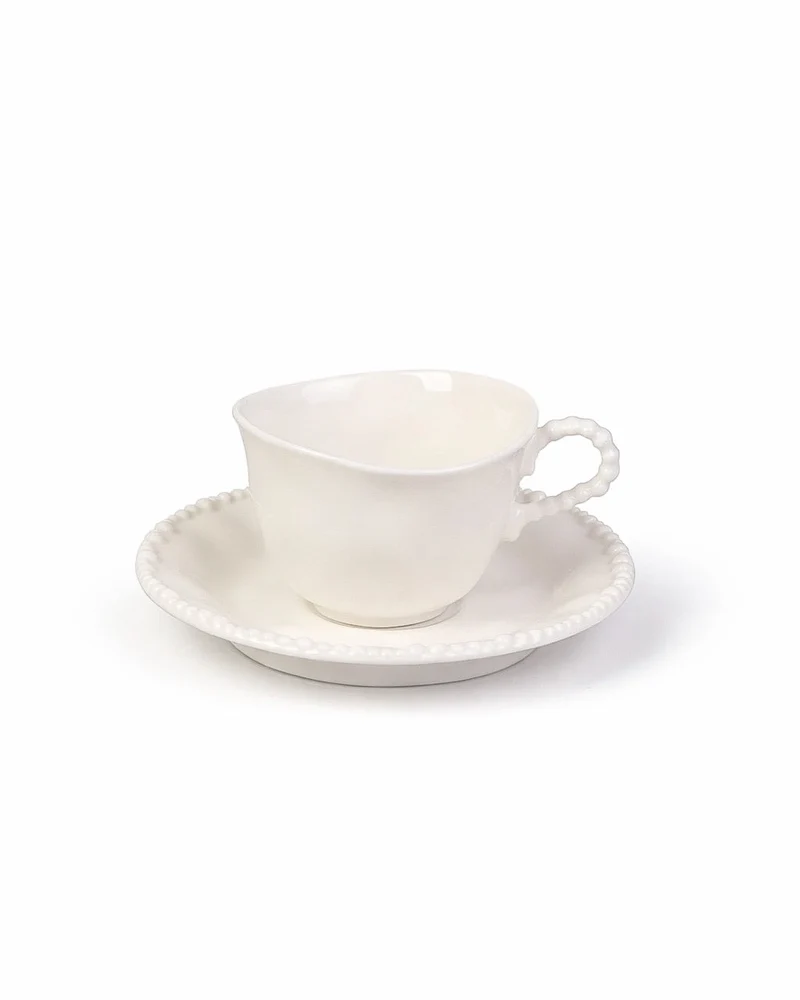 Pearl White Mokkatassen Set