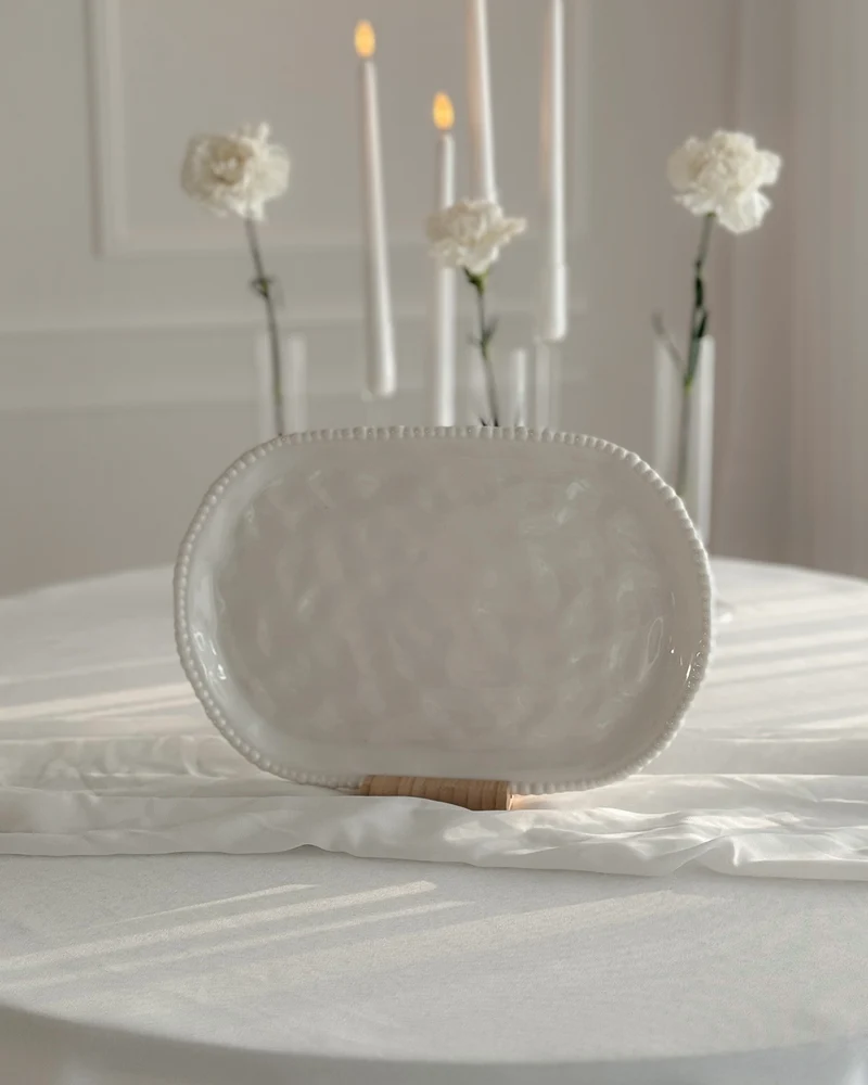 Pearly White Servierplatte 30x20cm