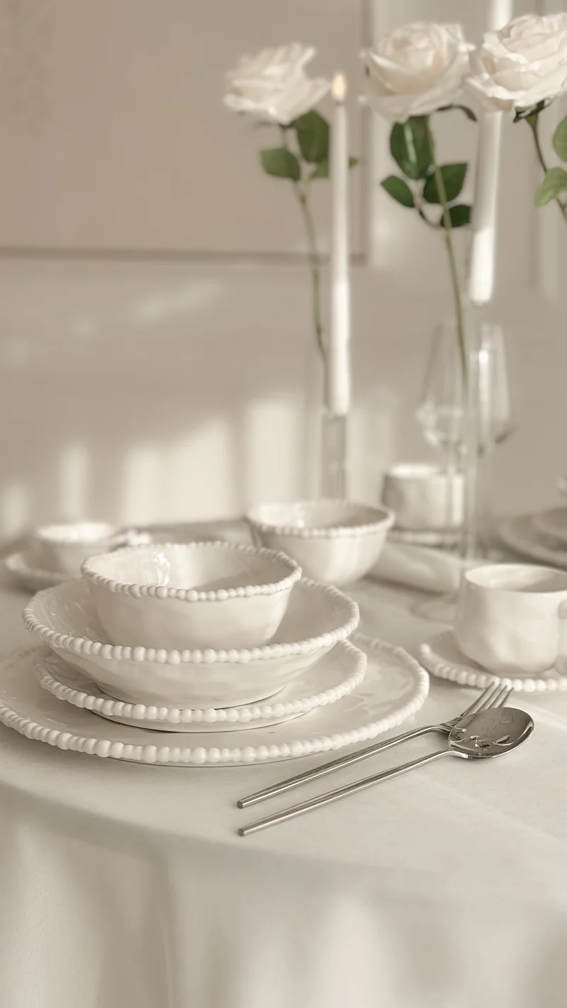 Pearly White Geschirrset 26-Teilig