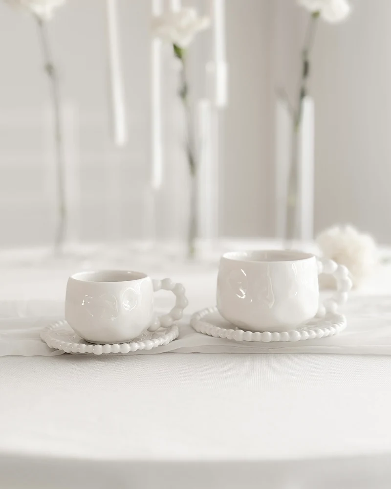 Pearly White Mokkatassen Set