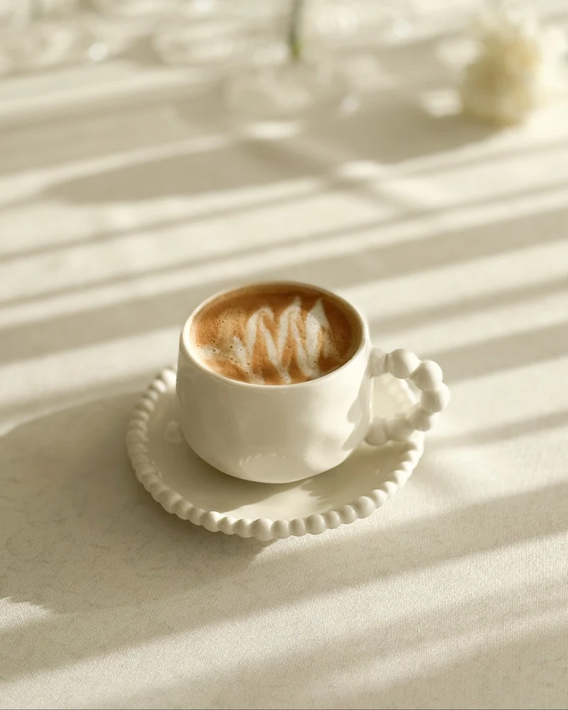 Pearly White Kaffeetassen Set