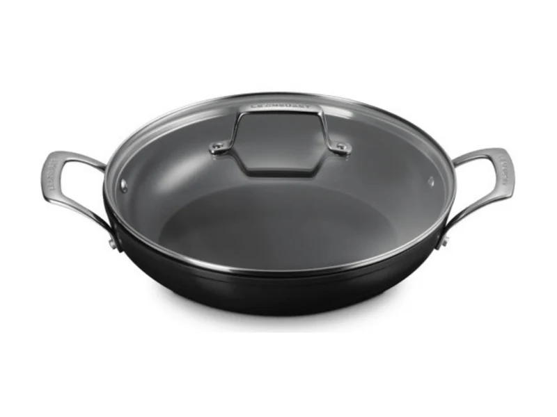 Le Creuset Essential Keramik-Antihaft Profipfanne mit Glasdeckel 28cm