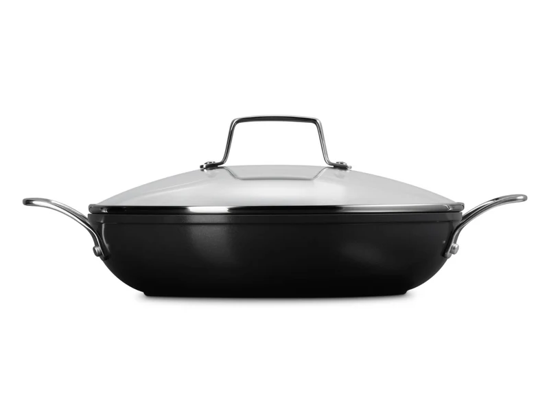 Le Creuset Essential Keramik-Antihaft Profipfanne mit Glasdeckel 28cm