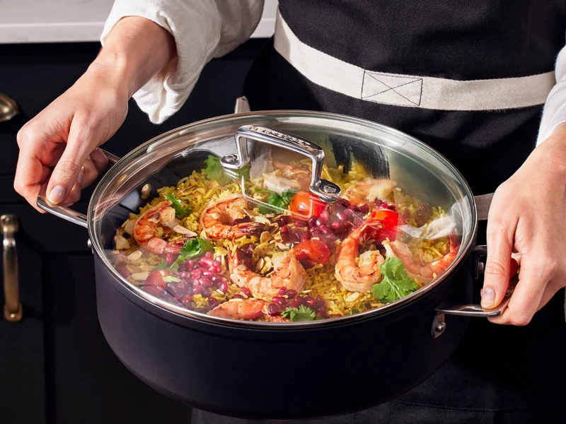 Le Creuset Essential Keramik-Antihaft Profipfanne mit Glasdeckel 28cm