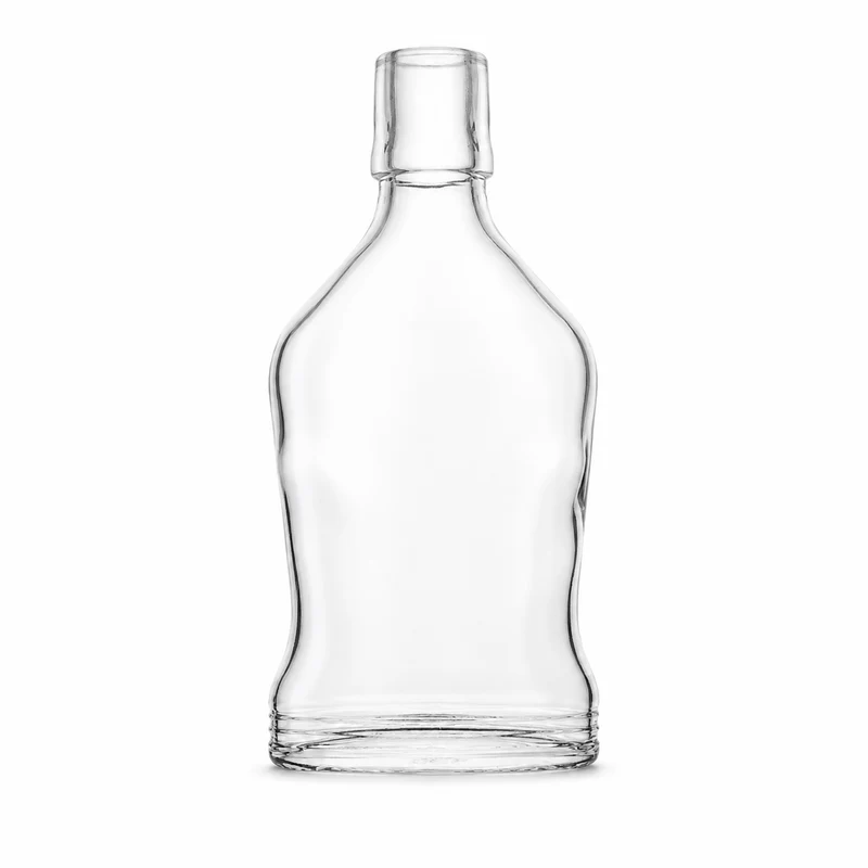 Taschenflasche 200 ml flach mit Fuß Bügelmündung