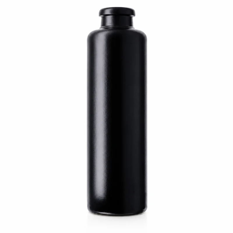 Tonflasche 200 ml Schwarz-Matt Korkmündung 19 mm