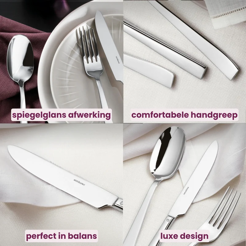 Sambonet Besteckset Flat - Schwarz - 24-teilig / 6 Personen