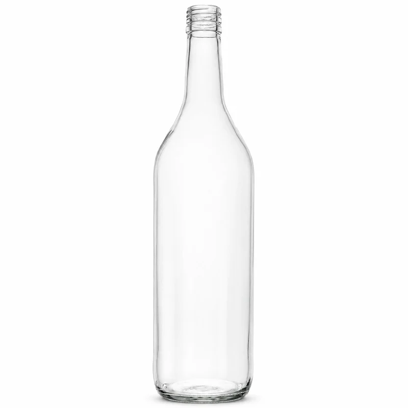 Weinbrandflasche Weiß 1,0 l 31,5 d - Deep Schraubmündung