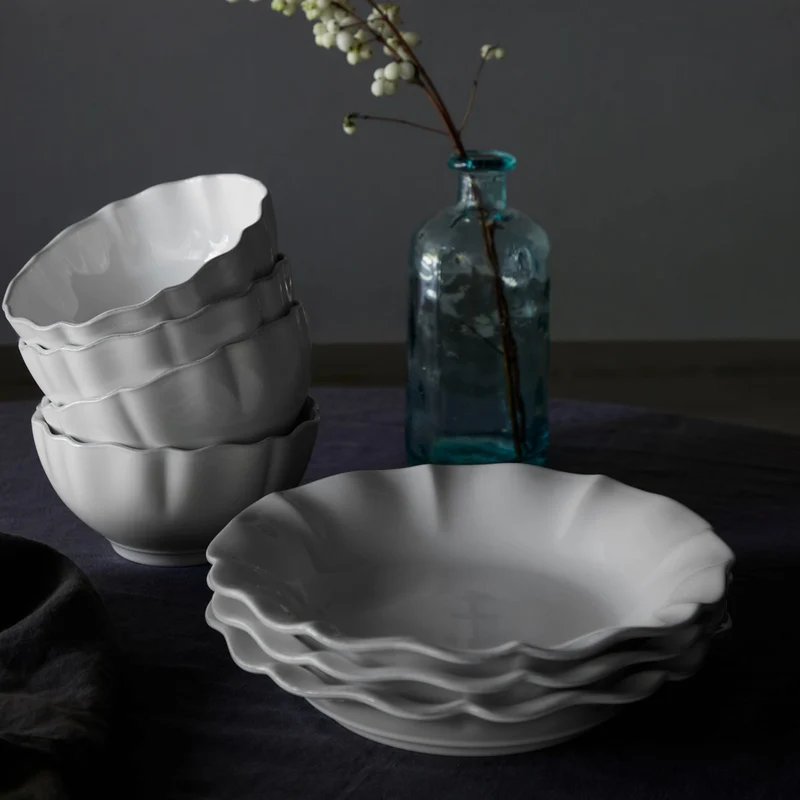 Costa Nova Tiefe Teller / Pastateller Rosa White ø 25 cm - 6 Stück