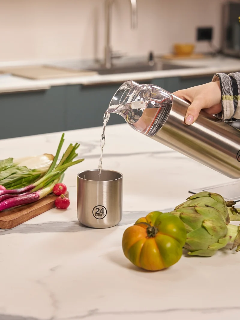24Bottles Casa Carafe Brushed Steel 1000ml
