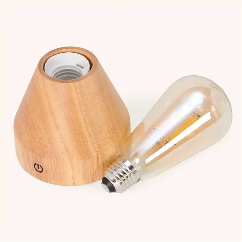 Hellbraune wiederaufladbare Tischlampe Zavi | LED, Kabellos & 80 Stunden Akkulaufzeit