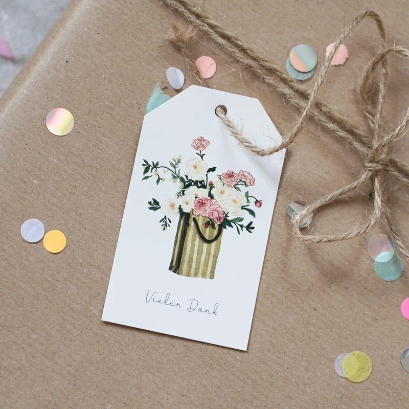 Geschenkanhänger · Vielen Dank | Blumentasche