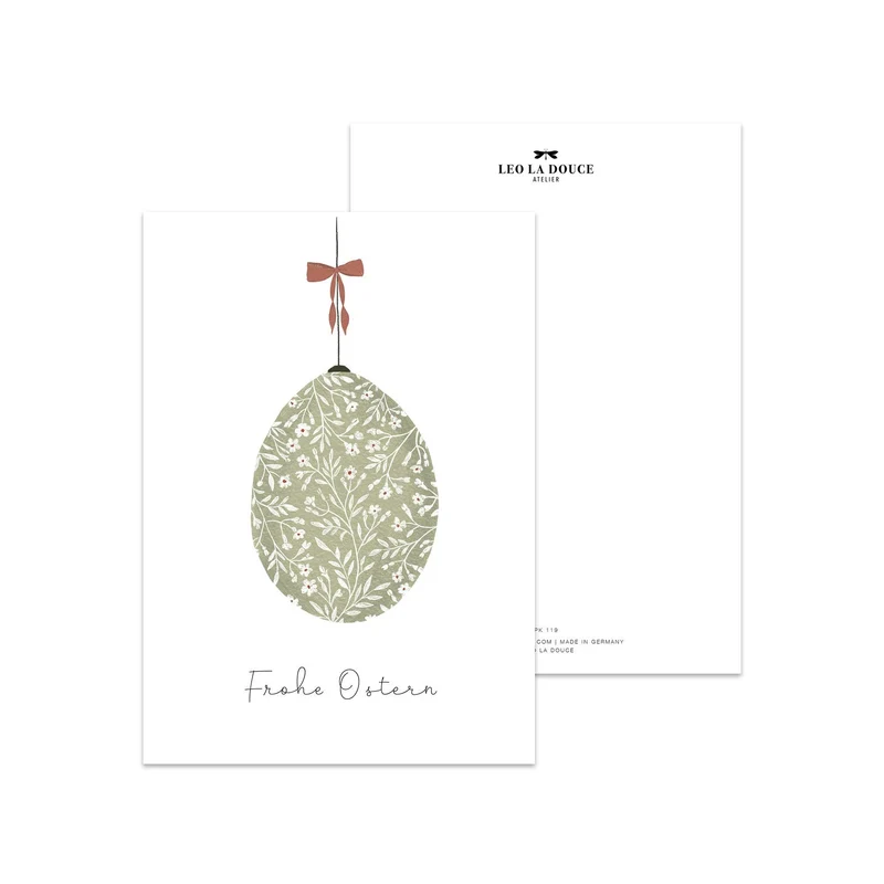 Postkarte · Osterei | Grün