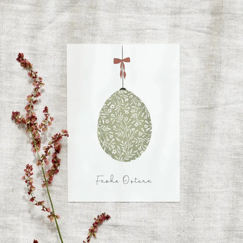 Postkarte · Osterei | Grün