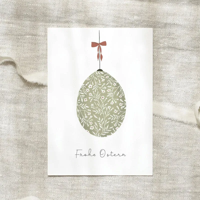Postkarte · Osterei | Grün