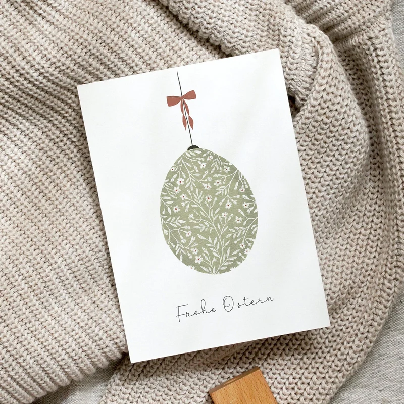 Postkarte · Osterei | Grün