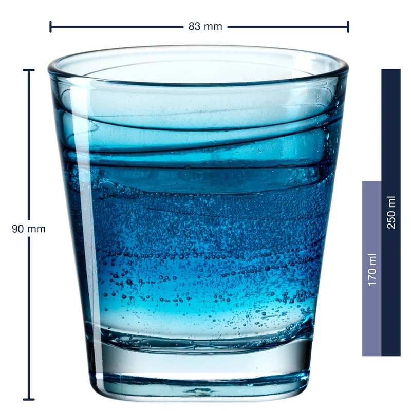 Trinkglas VARIO STRUTTURA 250 ml blau 6er-Set