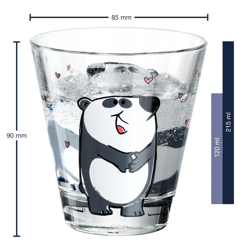 Trinkglas BAMBINI 215 ml Panda 6er-Set