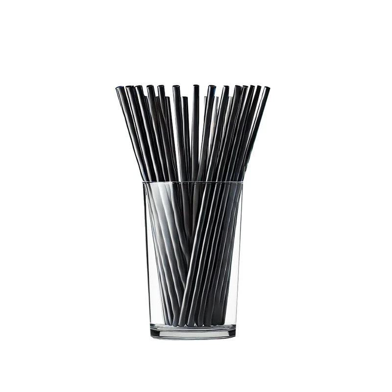5.000x schwarze Jumbo Plastik-Mehrweg-Trinkhalme 240 x 8mm Ø