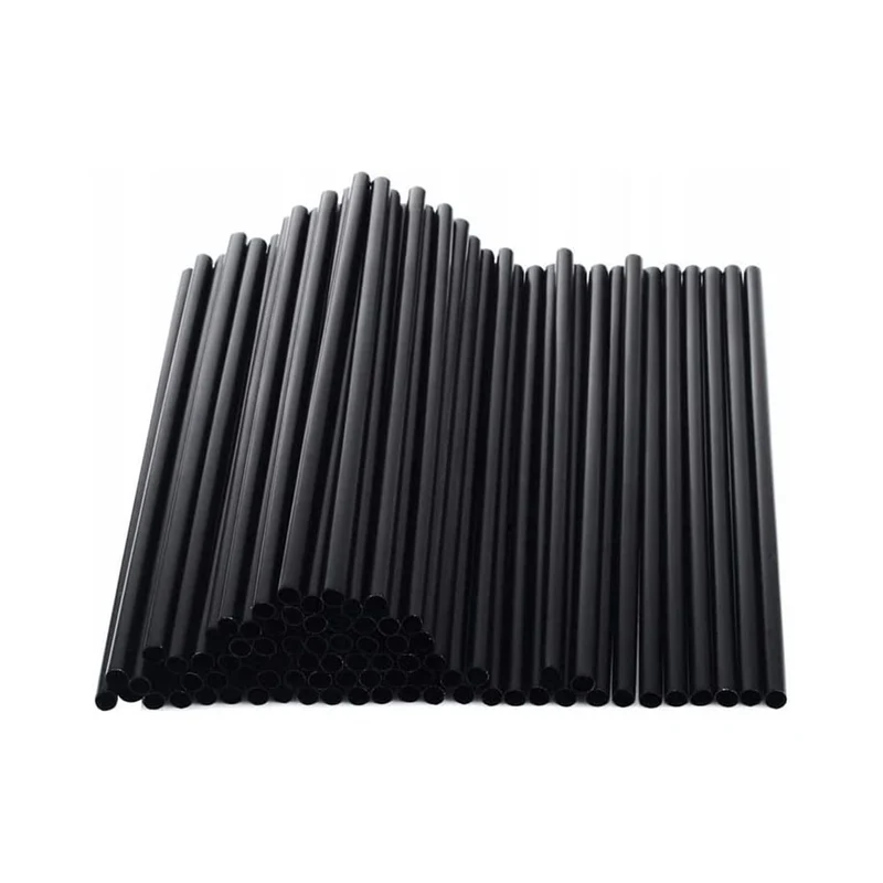5.000x schwarze Jumbo Plastik-Mehrweg-Trinkhalme 240 x 8mm Ø