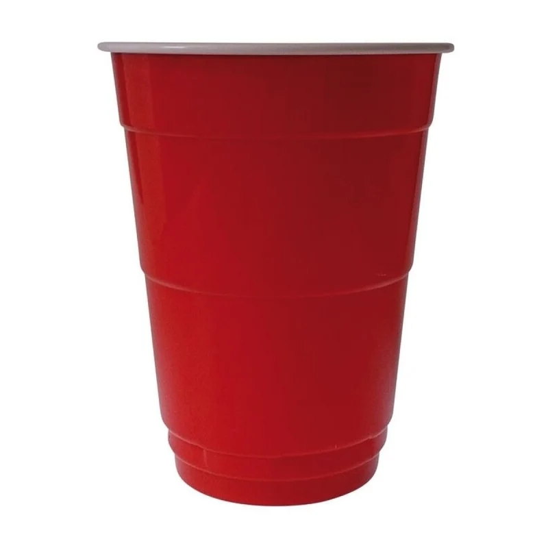 1.000x Red Cup Plastikbecher 400ml 16oz rot/ weiß
